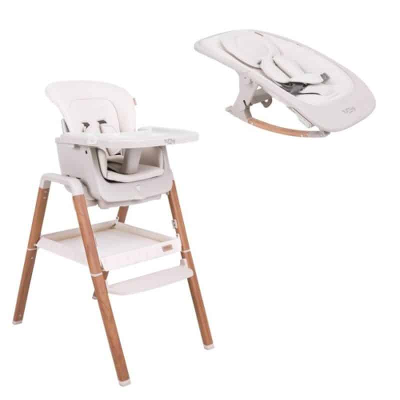 Tutti Bambini Nova Complete Highchair Package - Ecru/Scandinavian Walnut