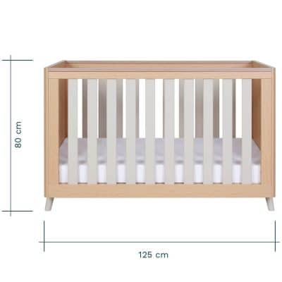 Tutti Bambini Fika Mini Cot Bed - Light Oak/White Sand