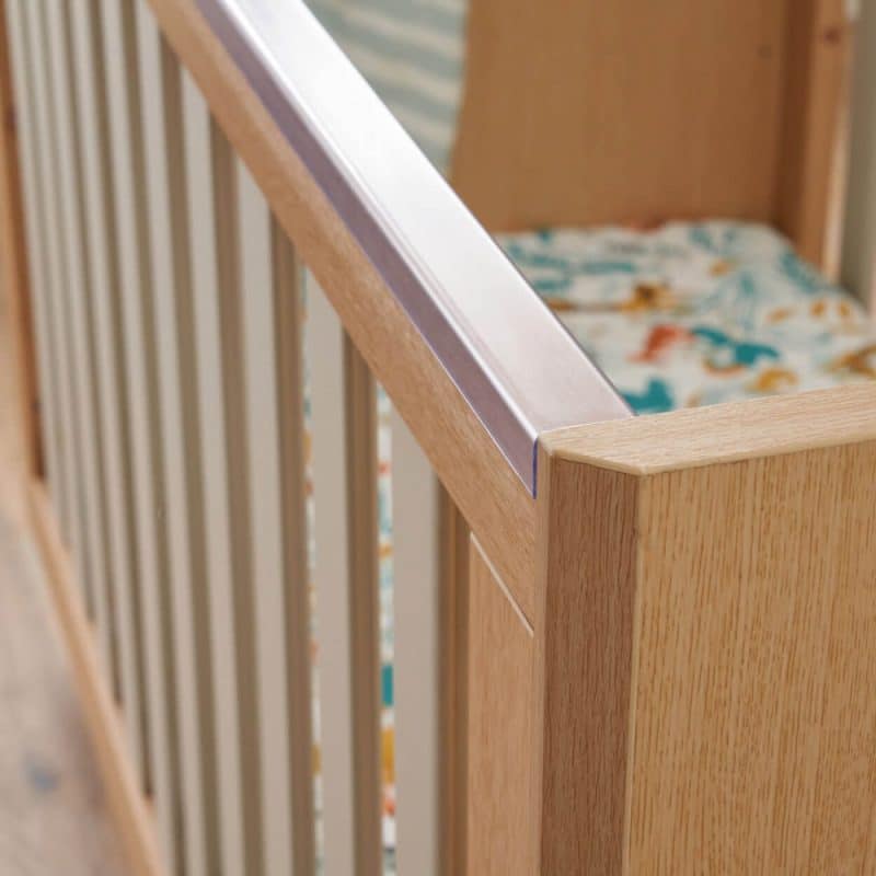 Tutti Bambini Fika Mini Cot Bed - Light Oak/White Sand