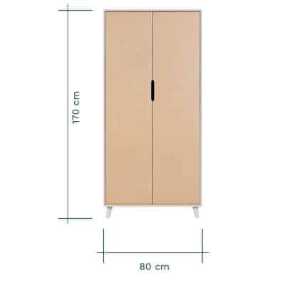 Tutti Bambini Fika Wardrobe - Light Oak/White Sand