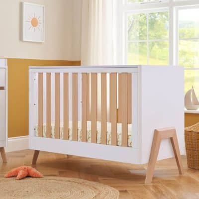 Tutti Bambini Fuori Mini Cot Bed White & Light Oak