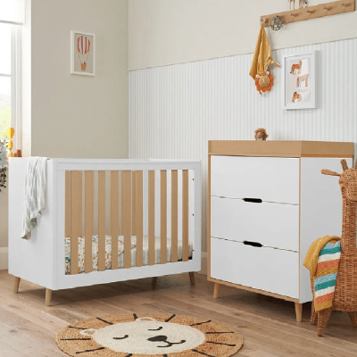 Tutti Bambini Fika Mini 2 Piece Room Set - White/Light Oak