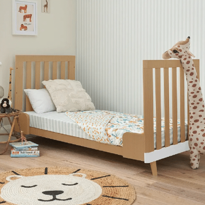 Tutti Bambini Hygge Cot Bed - White/Light Oak