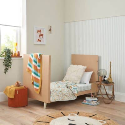 Tutti Bambini Fika Mini Cot Bed - Light Oak/White Sand