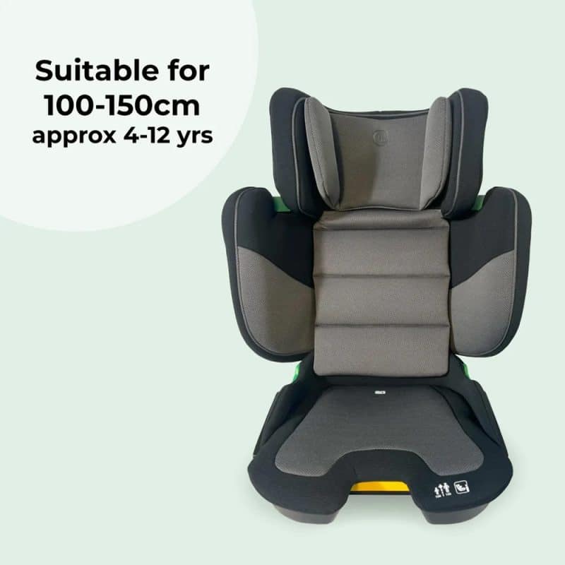 My Babiie Compact High Back Booster Car Seat - Black/Grey