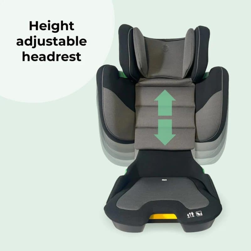 My Babiie Compact High Back Booster Car Seat - Black/Grey