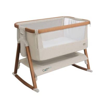 CoZee Air Bedside Crib – Scandinavian Walnut Ecru