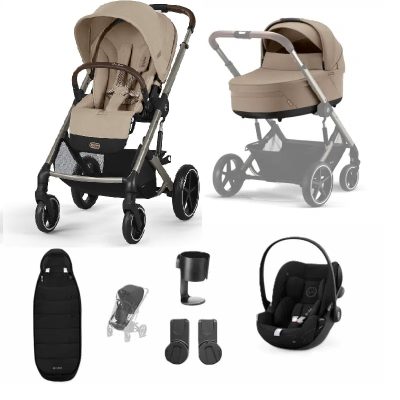 Cybex Balios S Lux W Cot S Cloud G Travel System Bundle - Almond Beige