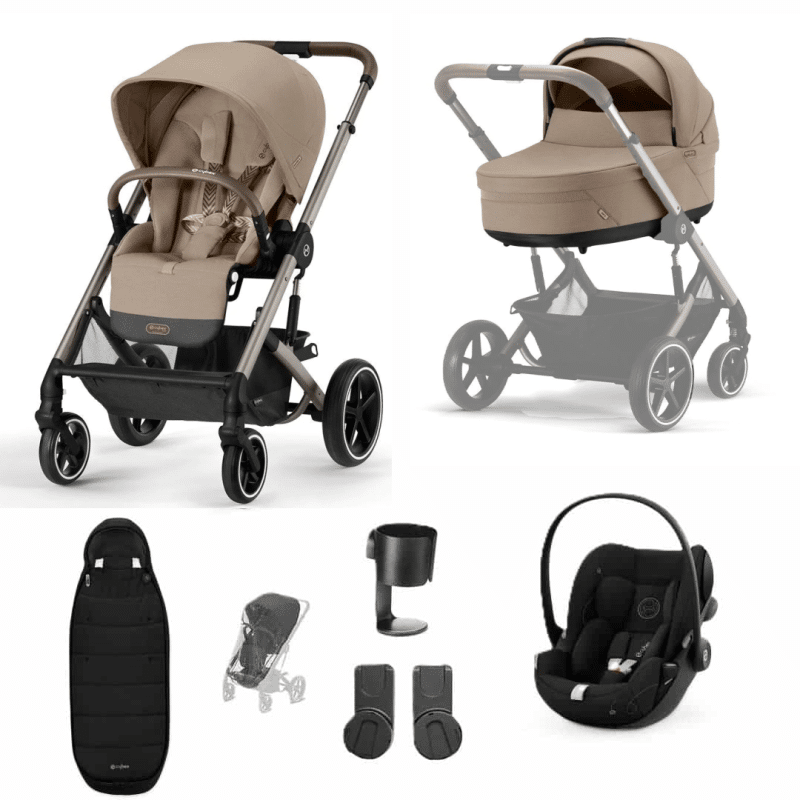 Cybex Balios S Lux W Cot S Cloud G Travel System Bundle - Almond Beige