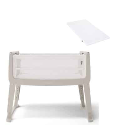 SnuzPod Studio Bedside Crib with mattress Oslo Grey