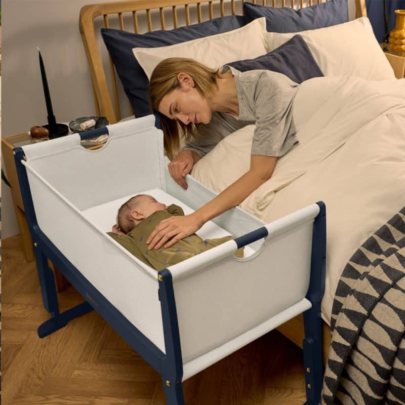 SnuzPod Studio Bedside Crib London Navy