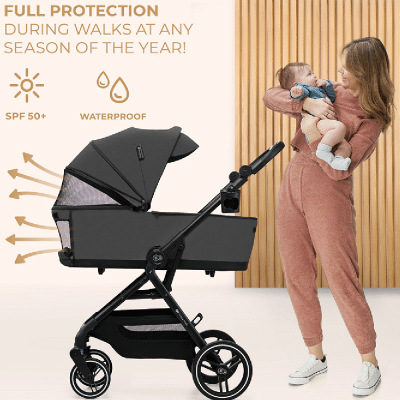 Kinderkraft YOXI Pram and Stroller Moonlight Grey