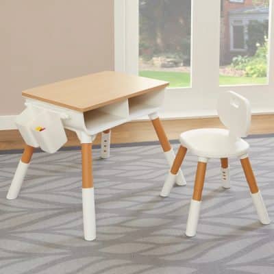 Liberty House Toys Scandi Pine Height Adjustable Table and Chair Set