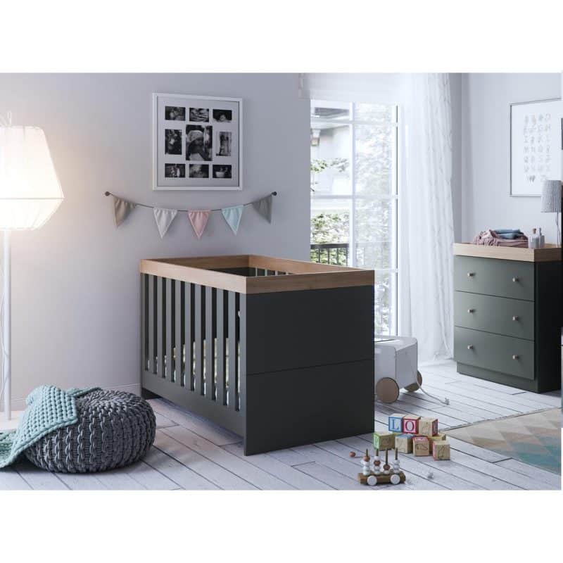 Sennen 2 Piece Nursery Room Set - Anthracite/ Oak