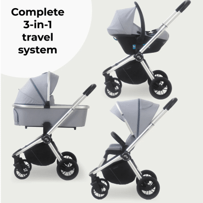 My Babiie Travel System with i-Size Car Seat - Steel Blue