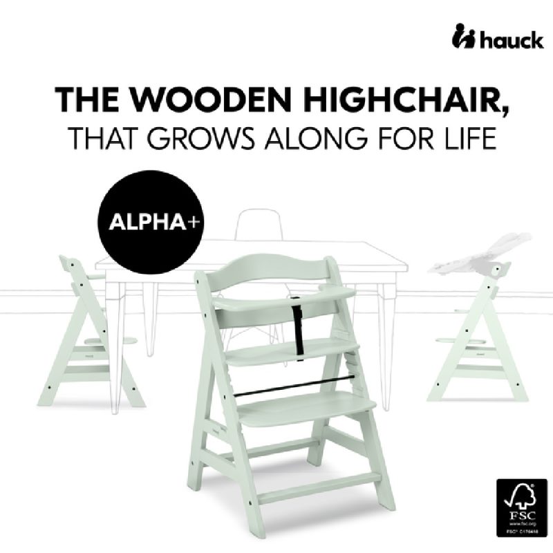 Hauck Alpha+ Wooden Highchair Mint