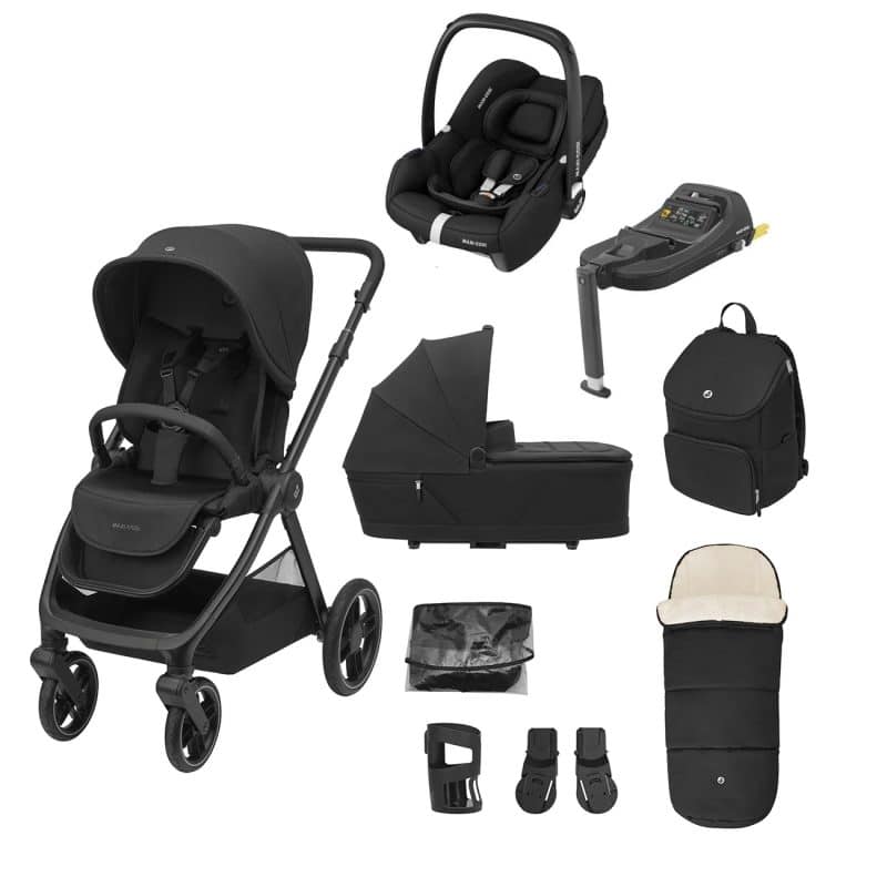 Maxi-Cosi Oxford 9 Piece Complete Cabriofix Bundle - Twillic black