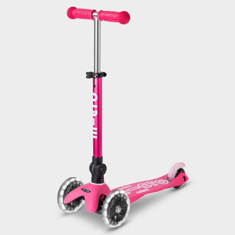 Mini Micro Scooter Foldable with Light up Wheels - Pink