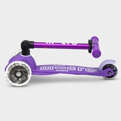 Mini Micro Scooter Foldable with Light up Wheels - Purple