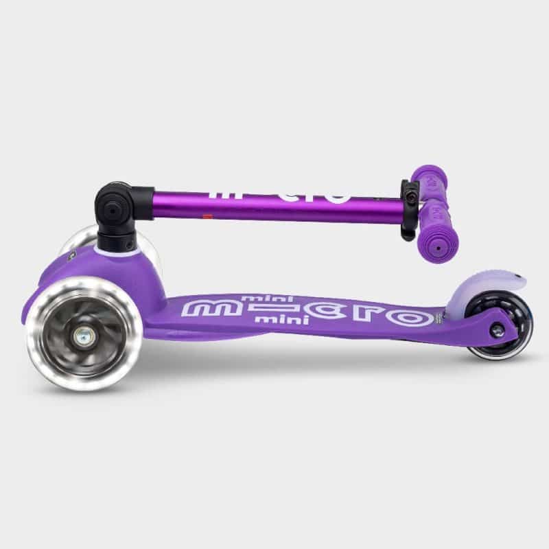 Mini Micro Scooter Foldable with Light up Wheels - Purple