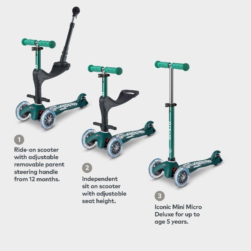 Mini Micro Sit and Scoot Push Along - Eco Green