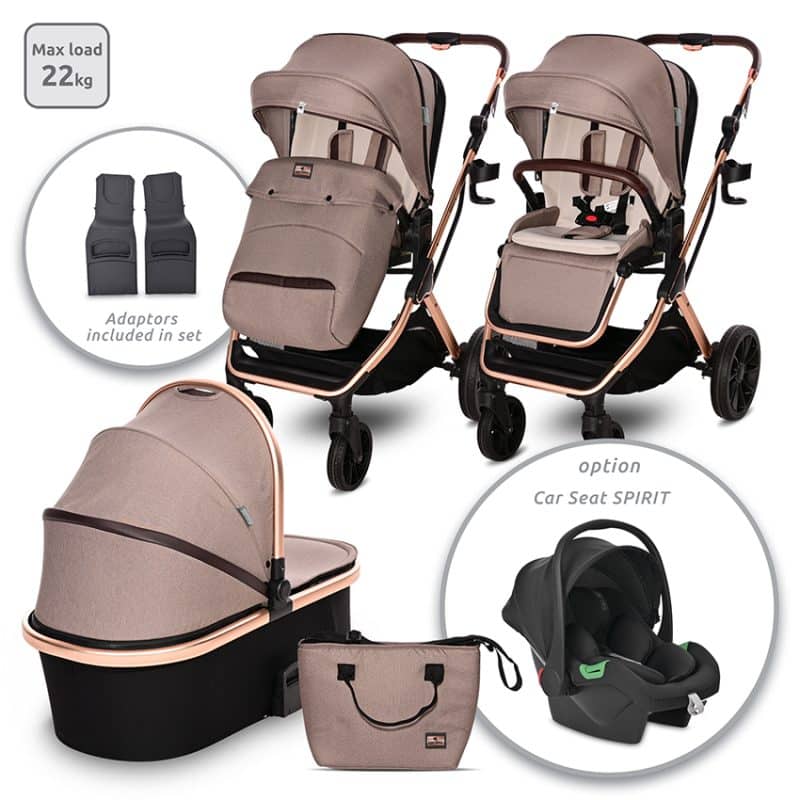 Lorelli Glory 3 in 1 Travel System - Beige/Rose