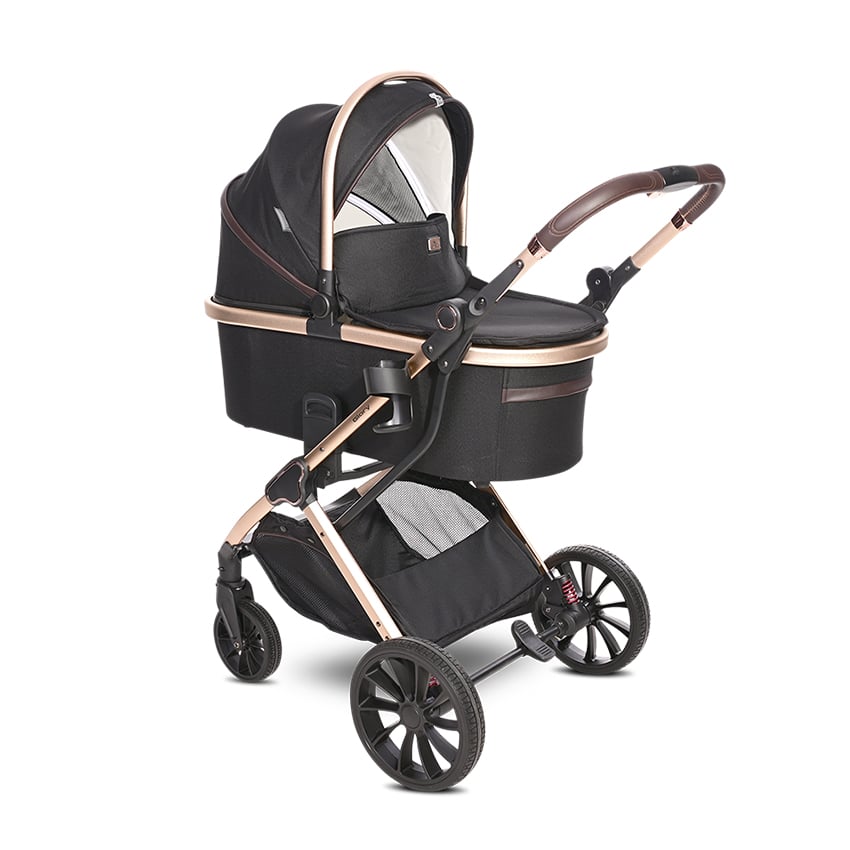 Lorelli Glory 2 in 1 Pram Black Rose Gold