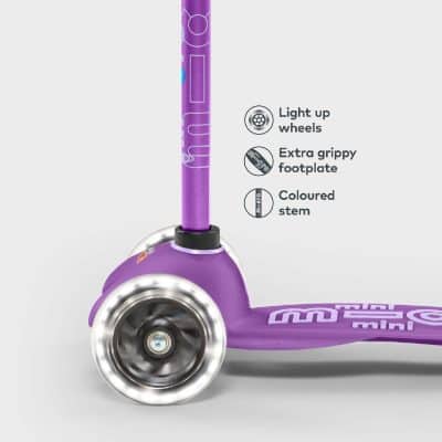 Mini Micro Scooter Light up Wheels - Purple