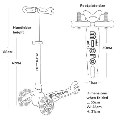 Mini Micro Scooter Foldable with Light up Wheels - Aqua