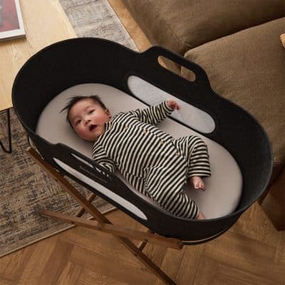 SnuzBaskit Graphie Moses Basket & Walnut Stand