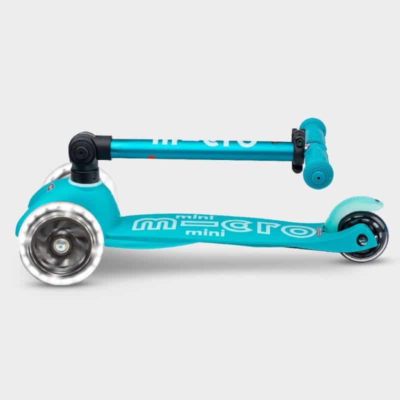 Mini Micro Scooter Foldable with Light up Wheels - Aqua