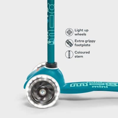 Mini Micro Scooter Light up Wheels - Aqua