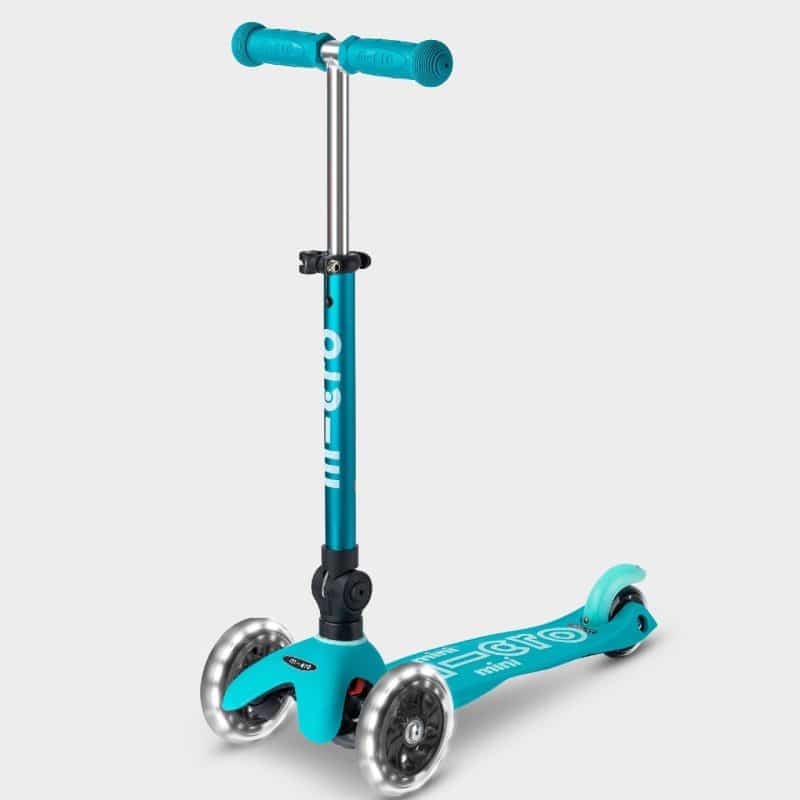 Mini Micro Scooter Foldable with Light up Wheels - Aqua