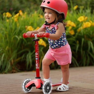 Mini Micro Scooter Light up Wheels - Red