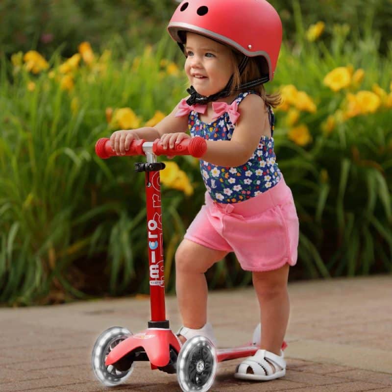 Mini Micro Scooter Light up Wheels - Red