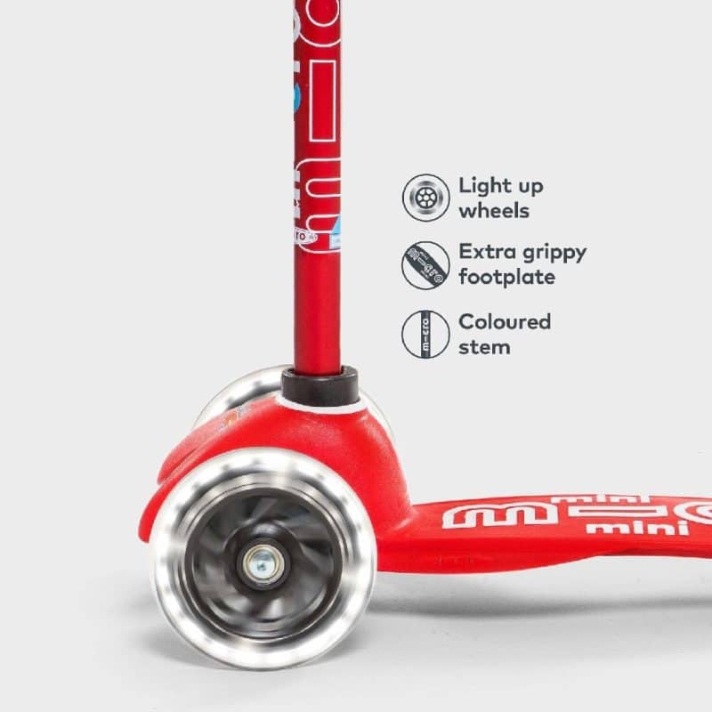 Mini Micro Scooter Light up Wheels - Red