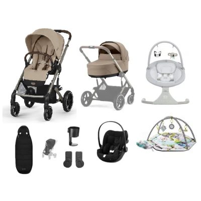 Cybex Balios S Lux W Cot S Cloud G Travel System 9 Piece Bundle - Almond Beige