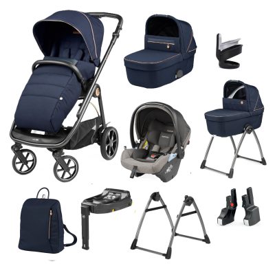 Peg Perego Veloce 10 Piece i-Size Travel System Bundle - Blue Shine