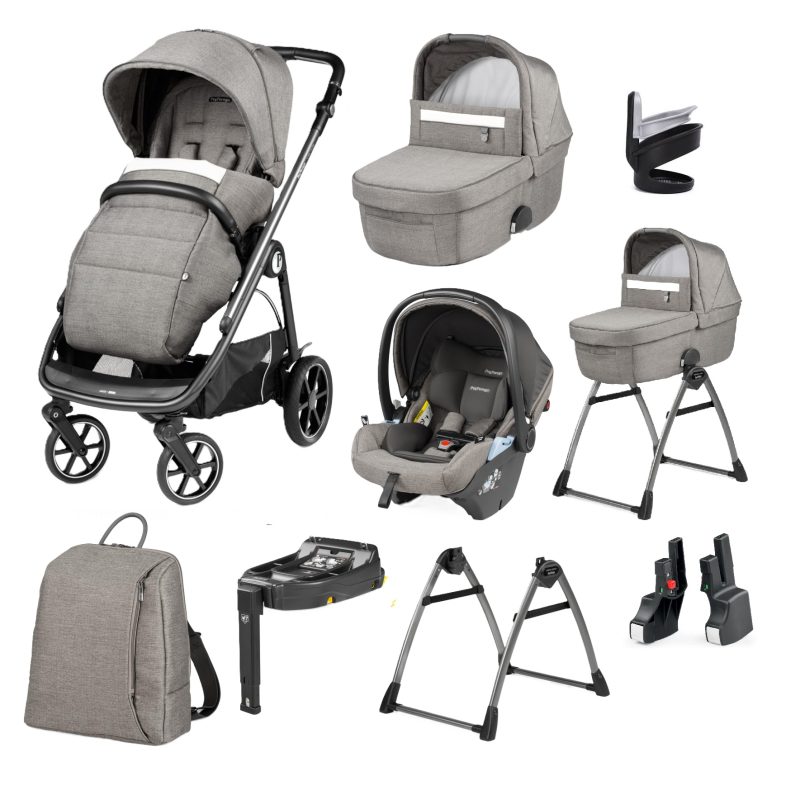 Peg Perego Veloce 10 Piece i-Size Travel System Bundle - City Grey