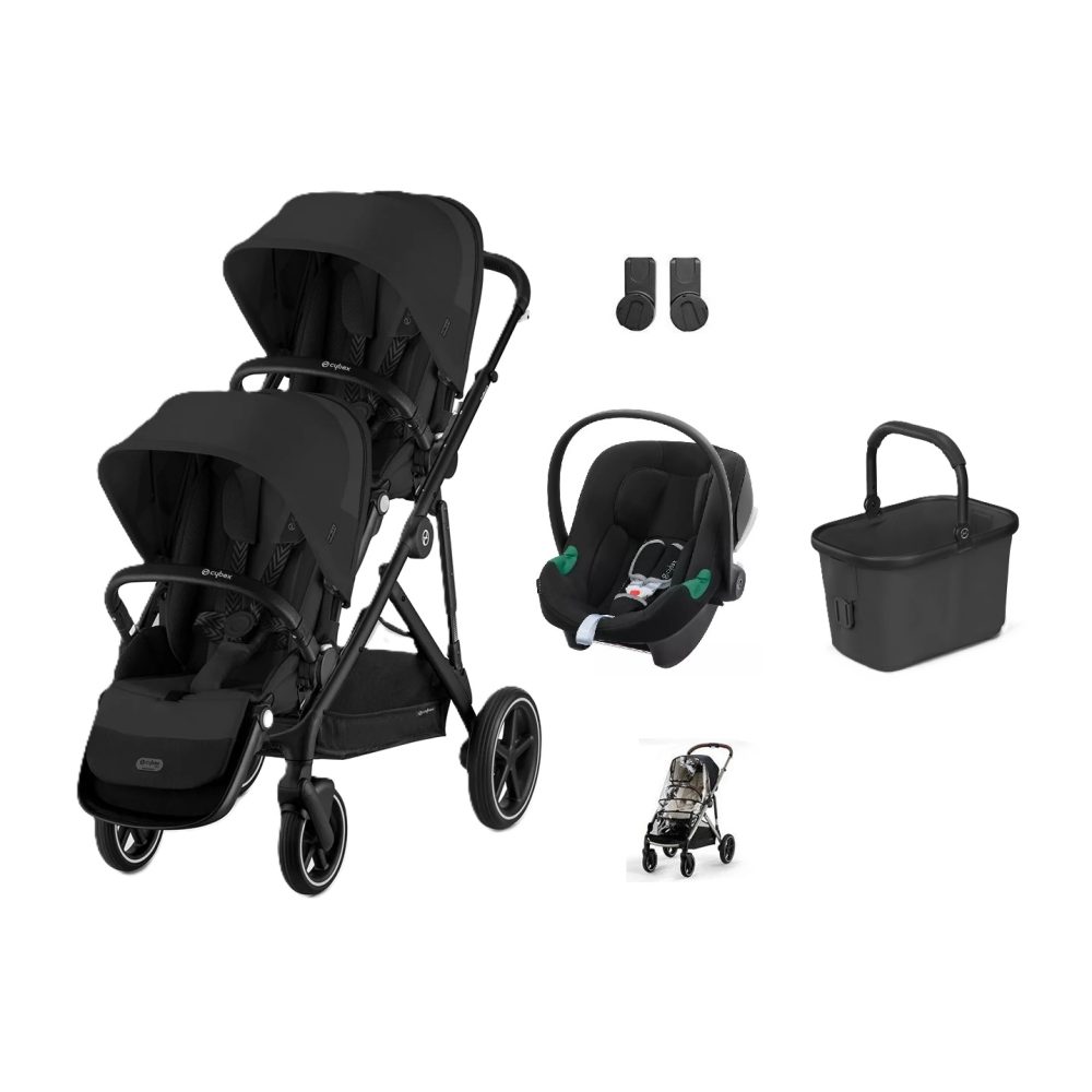 Cybex Gazelle S Twin with Car Seat Moon Black