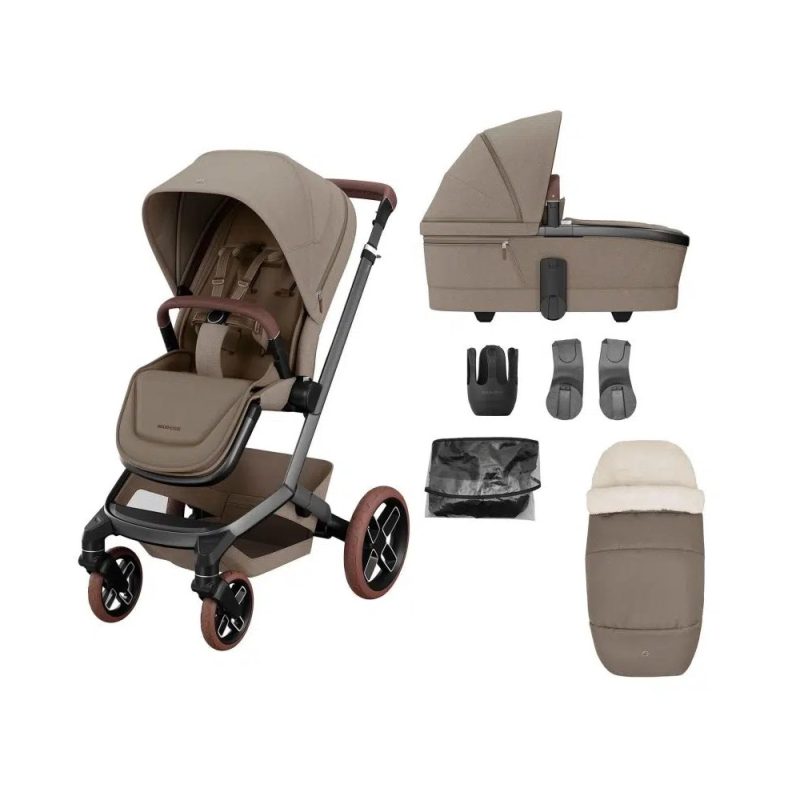 Maxi-Cosi Fame Pushchair Essential Bundle - Twillic Truffle Brown Wheels