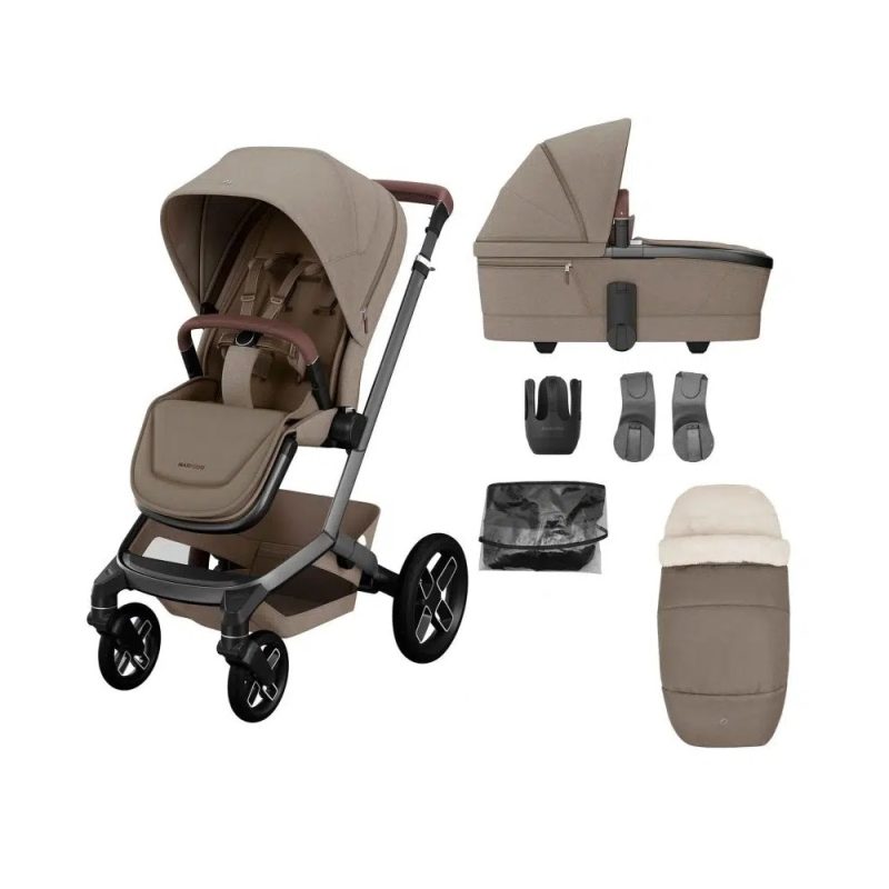 Maxi-Cosi Fame Pushchair Essential Bundle - Twillic Truffle Black Wheels