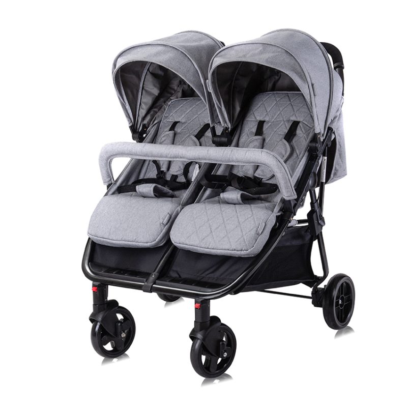 lorelli duo twin stroller cool grey 2