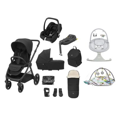 Maxi-Cosi Oxford 11 Piece Complete Cabriofix Bundle - Twillic Black