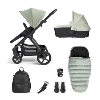 Silver Cross Tide Sage/Black Pushchair and Accessories