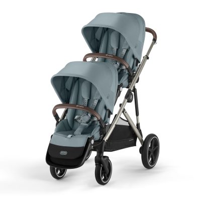 Cybex eGazelle S Twin Pushchair Black - Stormy Blue