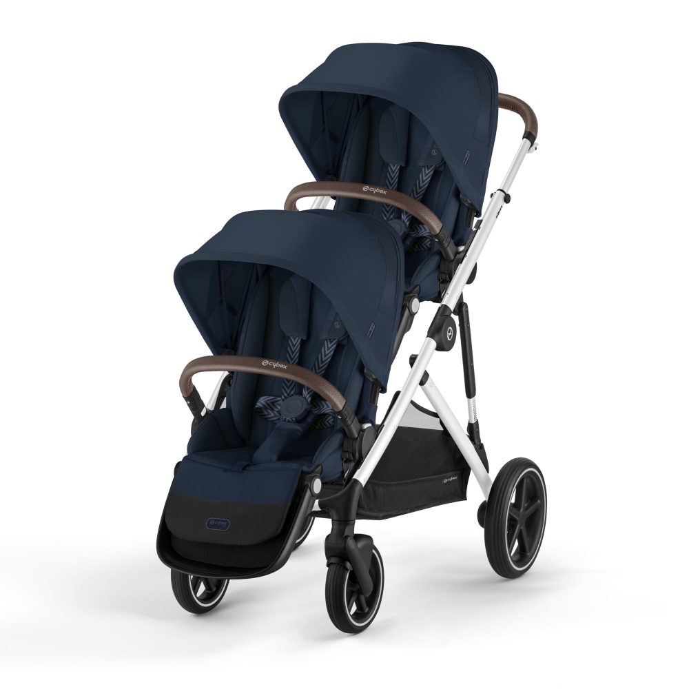 Cybex eGazelle S Twin Pushchair Black - Ocean Blue