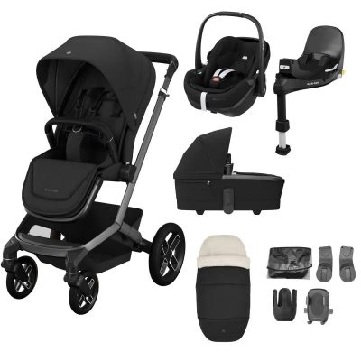 Maxi-Cosi Fame Pushchair 9 Piece Bundle - Twillic Black