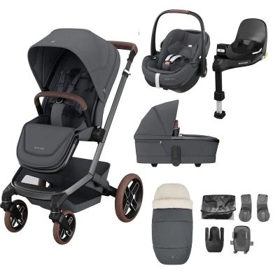 Maxi-Cosi Fame Pushchair 9 Piece Bundle - Twillic Graphite