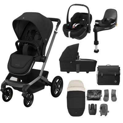 Maxi-Cosi Fame Pushchair 10 Piece Bundle - Twillic Black